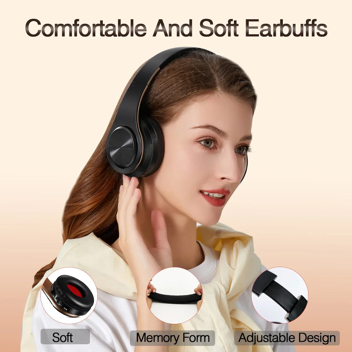 Wireless Bluetooth Headphones Gold by CAN