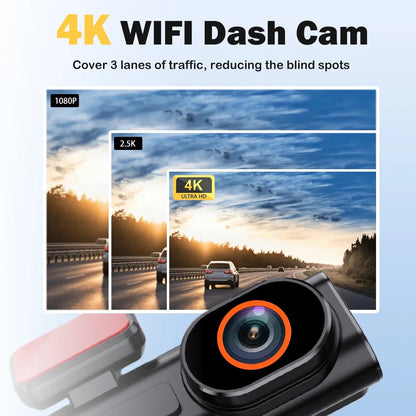 NNEOBA 4K Dual Lens Dash Cam with Night Vision by NNEOBA