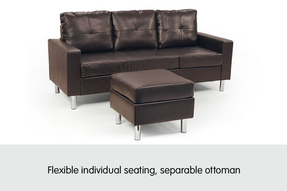 NNEDPE Sarantino Corner Sofa Couch with Chaise - Brown by NNEDPE