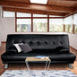NNEDPE Sarantino 3 Seater Faux Leather Sofa Bed Couch Lounge Futon - Black by NNEDPE
