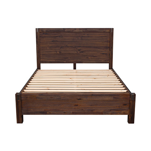 NNEDSZ Pieces Bedroom Suite in Solid Wood Veneered Acacia Construction Timber Slat Queen Size Chocolate Colour Bed, Bedside Table , Tallboy & Dresser by NNEDSZ