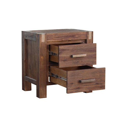 NNEDSZ Pieces Bedroom Suite in Solid Wood Veneered Acacia Construction Timber Slat Queen Size Chocolate Colour Bed, Bedside Table , Tallboy & Dresser by NNEDSZ