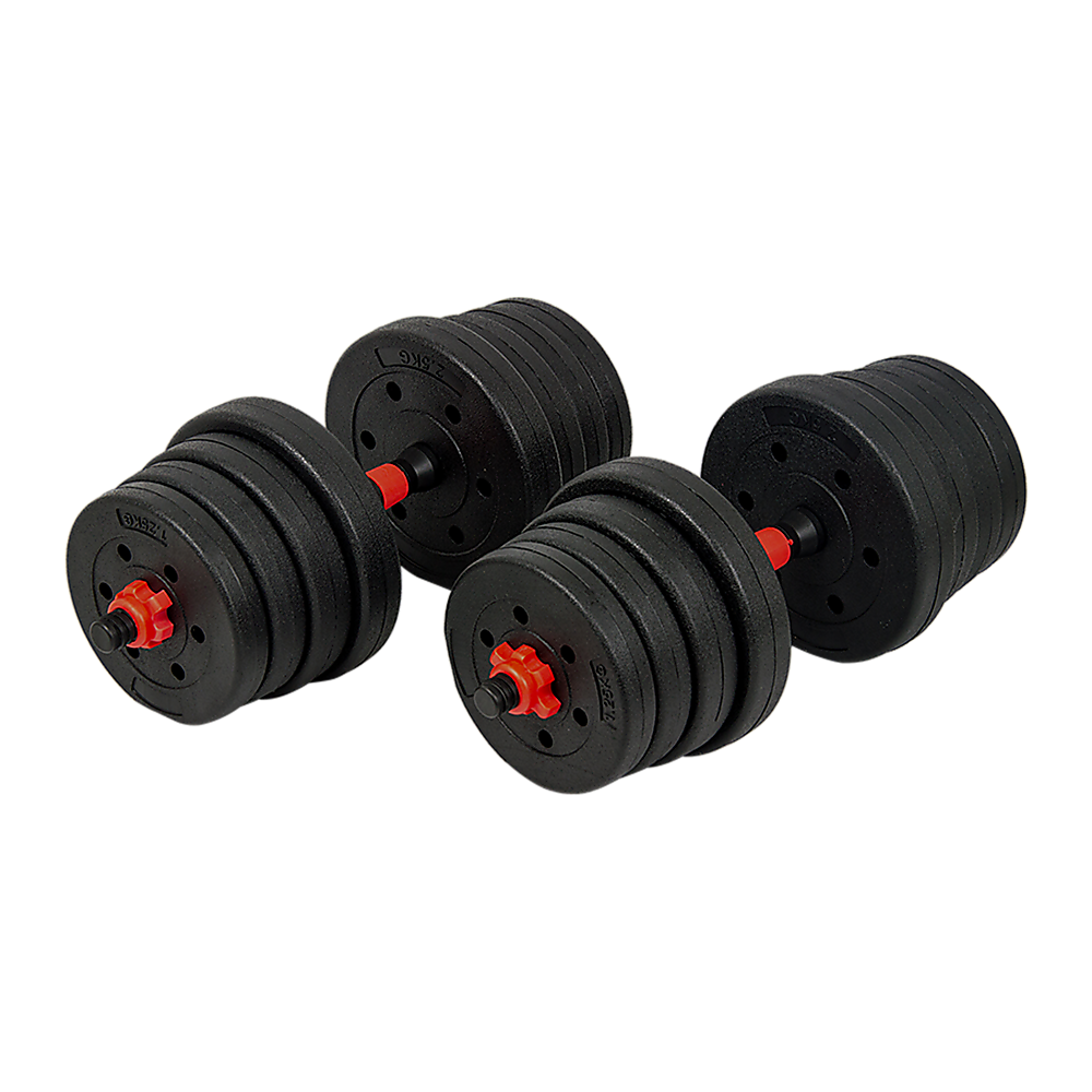 NNEDSZ 30kg Adjustable Rubber Dumbbell Set Barbell Home GYM Exercise Weights by NNEDSZ