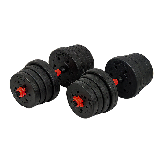 NNEDSZ 30kg Adjustable Rubber Dumbbell Set Barbell Home GYM Exercise Weights by NNEDSZ