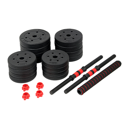 NNEDSZ 30kg Adjustable Rubber Dumbbell Set Barbell Home GYM Exercise Weights by NNEDSZ