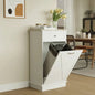 Trash Can Cabinet in White Wood Finish - Accommodates 10-Gallon Trash Bin by FastFurnishings