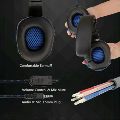 NNEOBA Wired Gaming Headset with Noise Cancelling Microphone(Blue) by NNEOBA