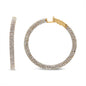 18K Rose Gold 6.90 Cttw Pave Set Diamond Inside Out Eternity Hoop Earrings (F-G Color, VS1-VS2 Clarity) by Infinite Jewels