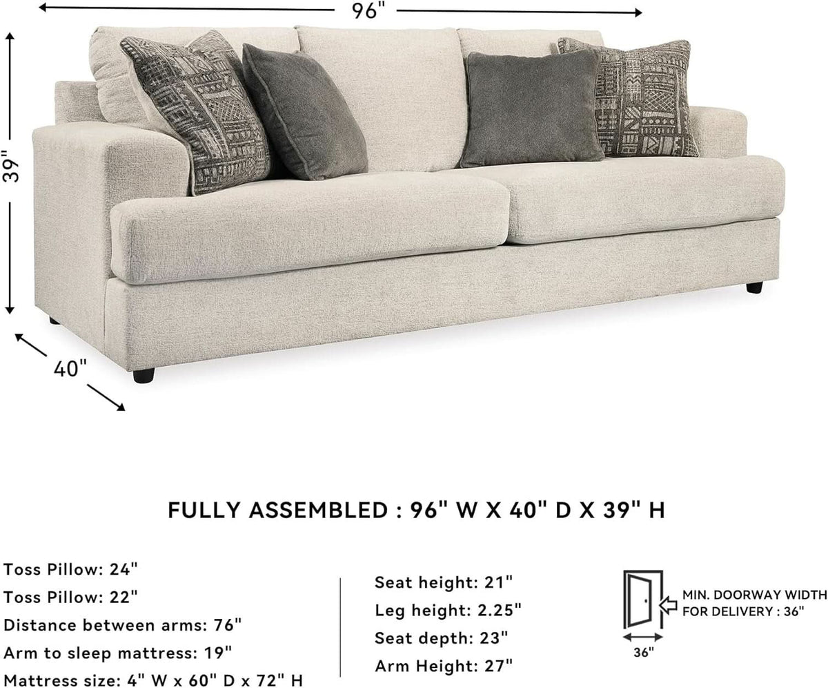 Soletren Premium Chenille Queen Sofa Sleeper White by ShipItFurniture