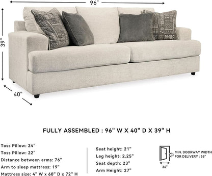 Soletren Premium Chenille Queen Sofa Sleeper White by ShipItFurniture