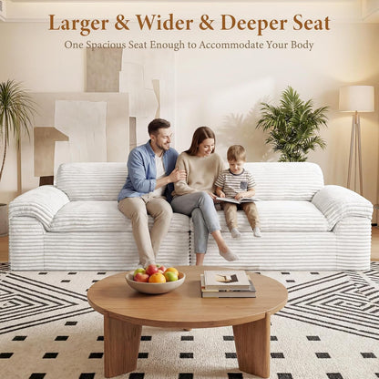 Beige Oversized Sofa For Living Room Interior Decor by ShipItFurniture