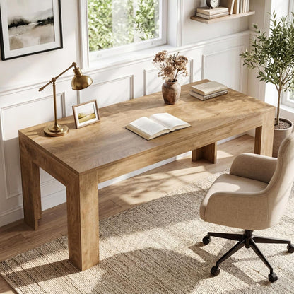63 Inch Light Brown Interconnected Workstation Desk by ShipItFurniture