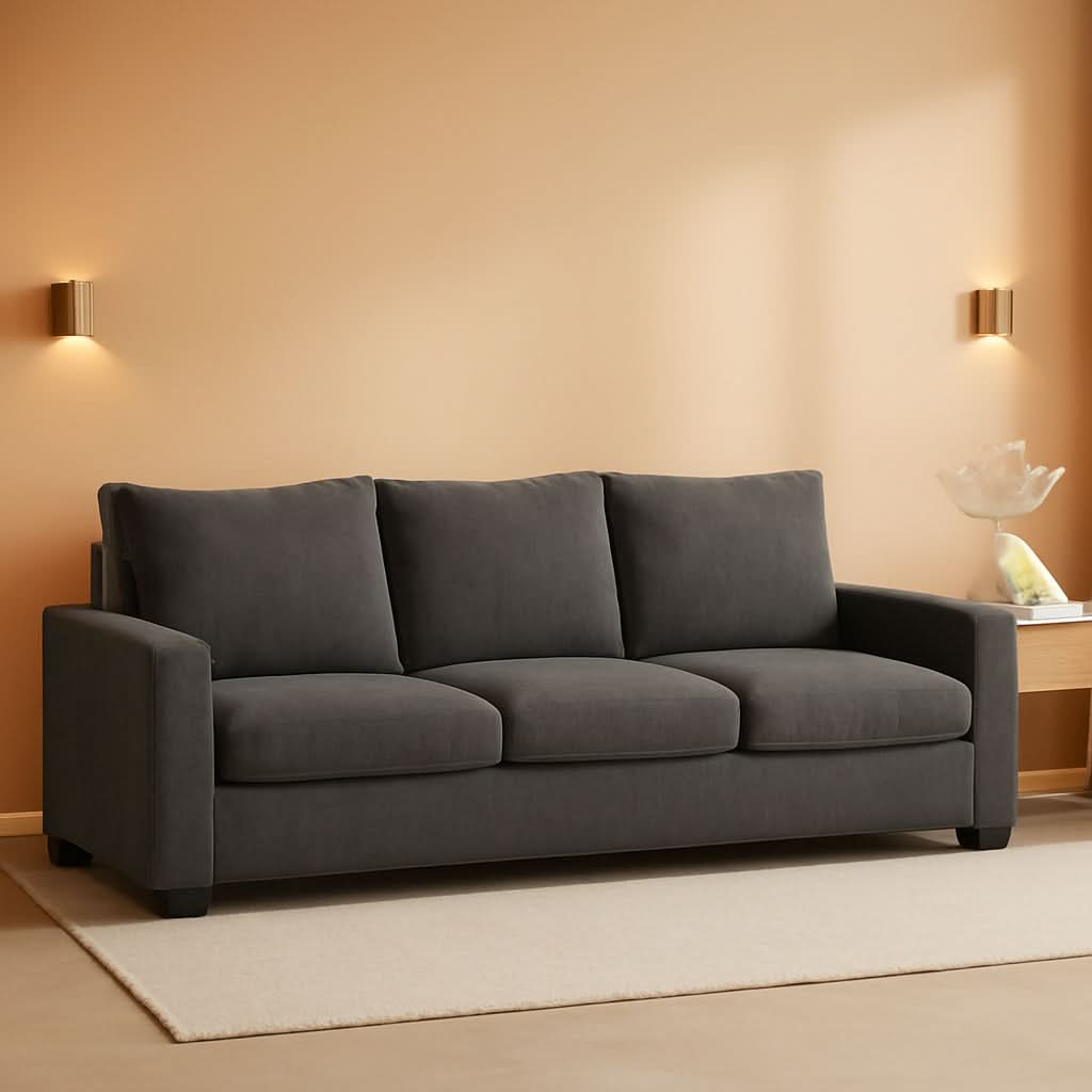 Queen Memory Foam Convertible Sofa Sleeper Charcoal by ShipItFurniture