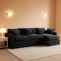 111.4-Inch L-Shaped Black High-Resilience-Deep-Seat Sectional Sofa by ShipItFurniture