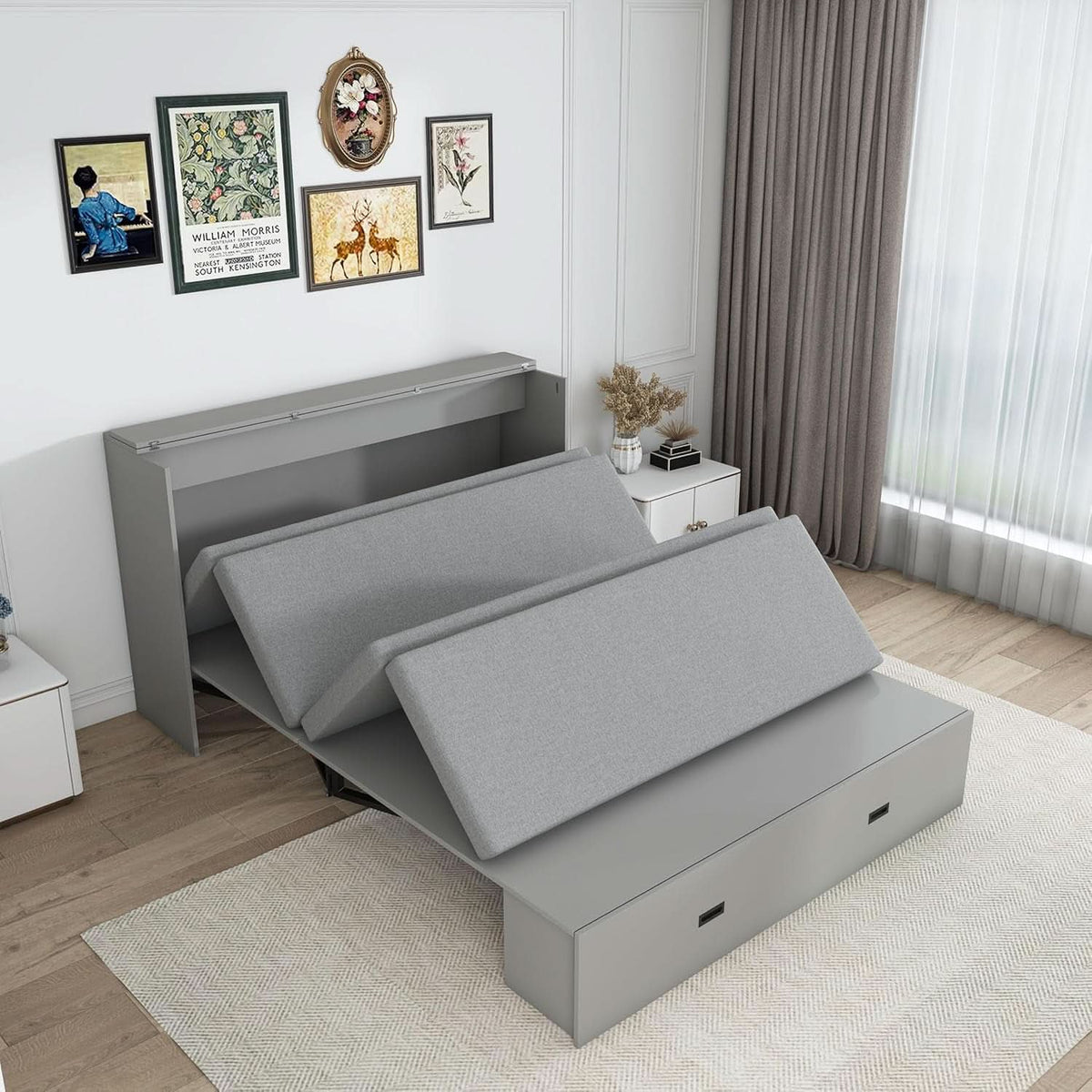 57 Inch Murphy Bed With Integrated Storage Solution by ShipItFurniture