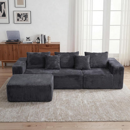 109-Inch L-Shaped Cloud Couch Modular Sectional Sofa by ShipItFurniture
