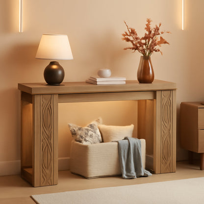 Forty Seven Inch Rustic Console Table With Built In Outlet by ShipItFurniture