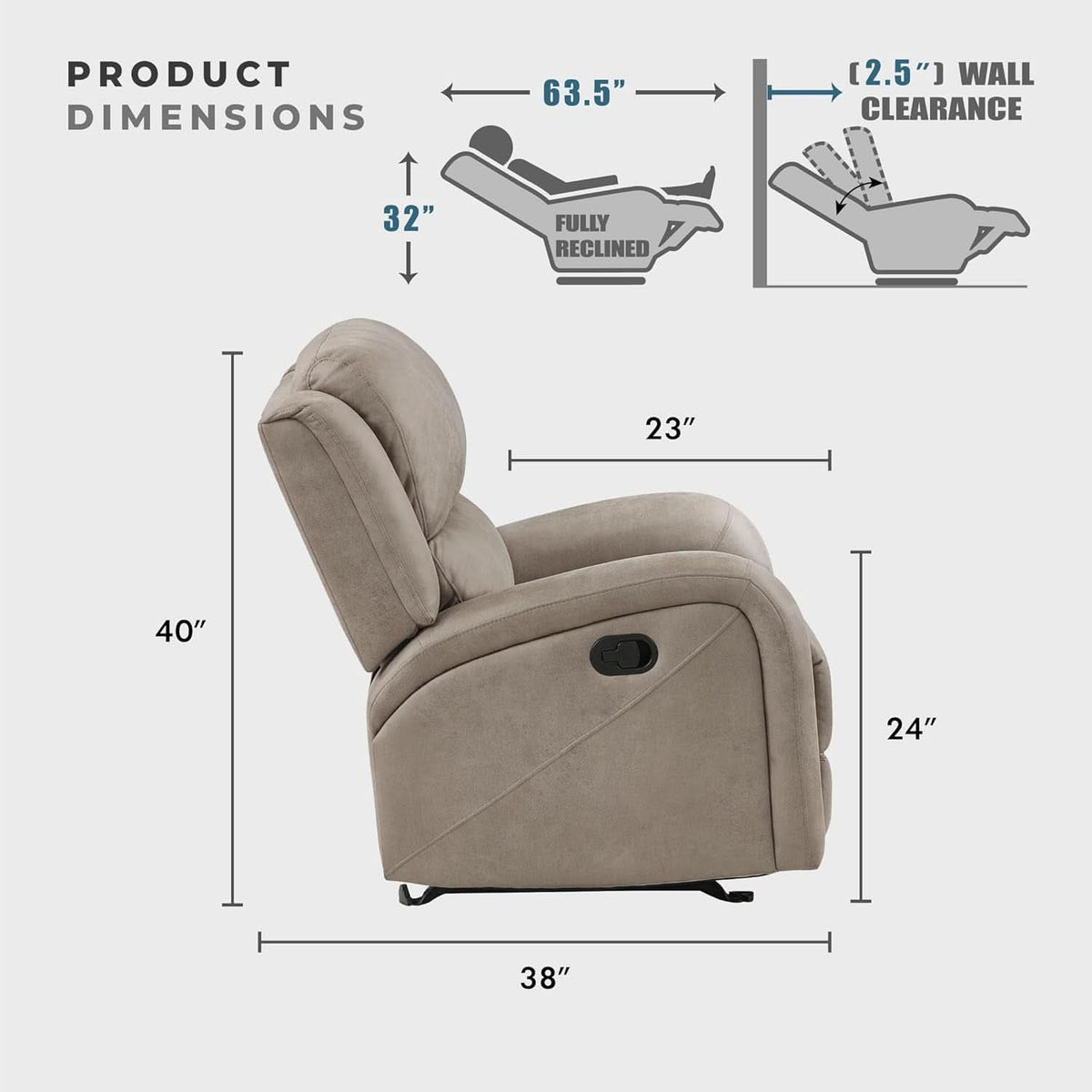 84.5 Inch Brown Recliner Couch Living Sofa Home Theater by ShipItFurniture