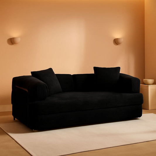 81 Inch Foldable Black Sofa Bed MemoryFoamContourPlus by ShipItFurniture