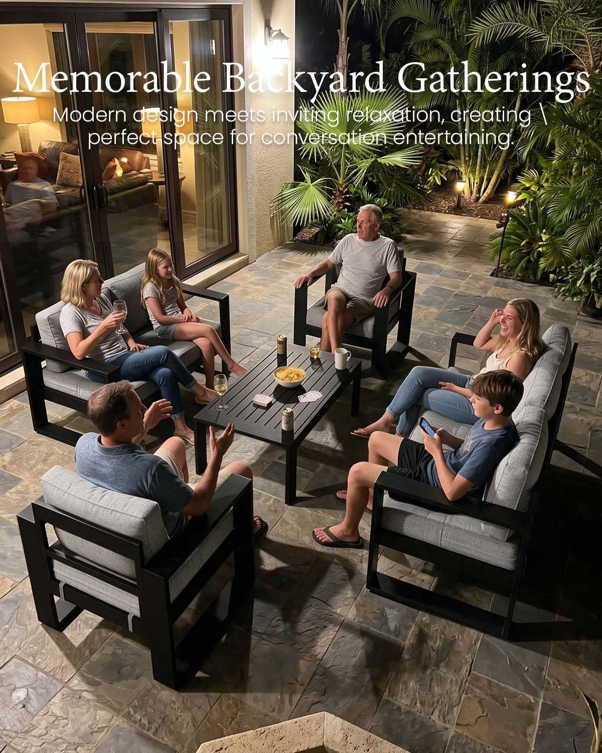 Aluminum Outdoor Conversation Furniture Fire Pit Table by ShipItFurniture