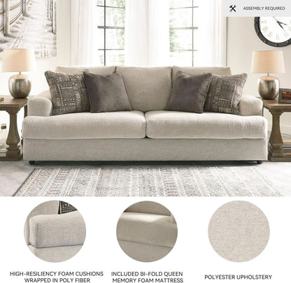 Soletren Premium Chenille Queen Sofa Sleeper White by ShipItFurniture
