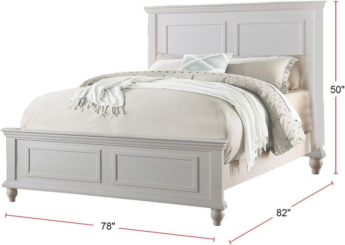 White Eastern King Size Contemporary Platform Bedstead by ShipItFurniture