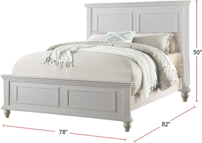 White Eastern King Size Contemporary Platform Bedstead by ShipItFurniture