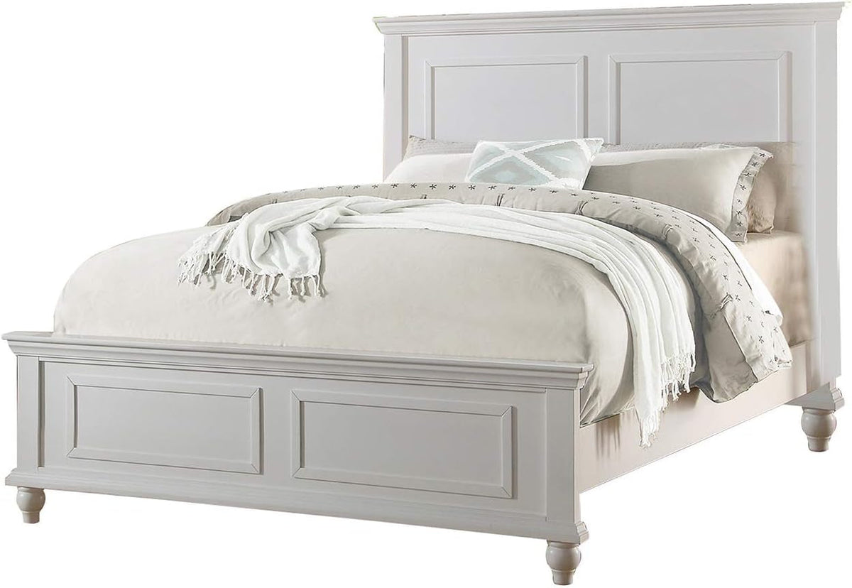 White Eastern King Size Contemporary Platform Bedstead by ShipItFurniture