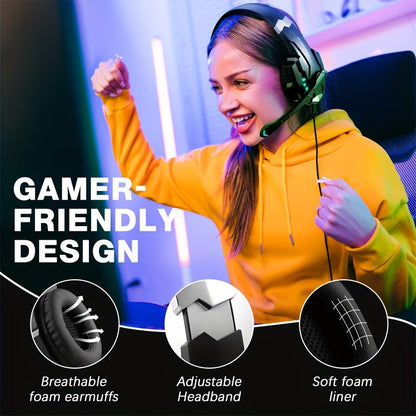 NNETM PS5 Wired Gaming Headset with 40mm Surround Sound by NNETM