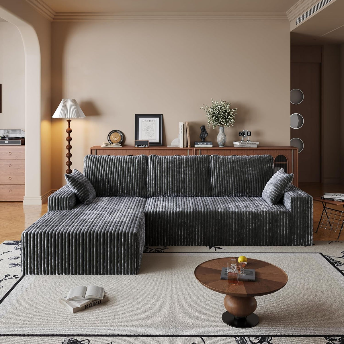 108-Inch Modular Sectional Couch With Oversized Chaise by ShipItFurniture