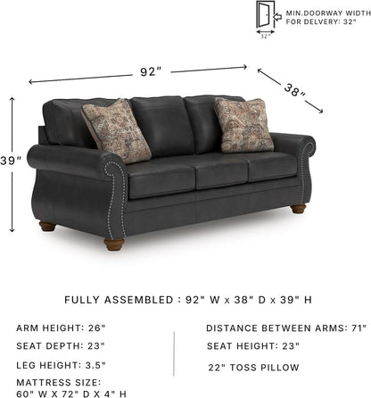 Queen Sofa Sleeper Anthracite Black Memory Foam Ultra by ShipItFurniture