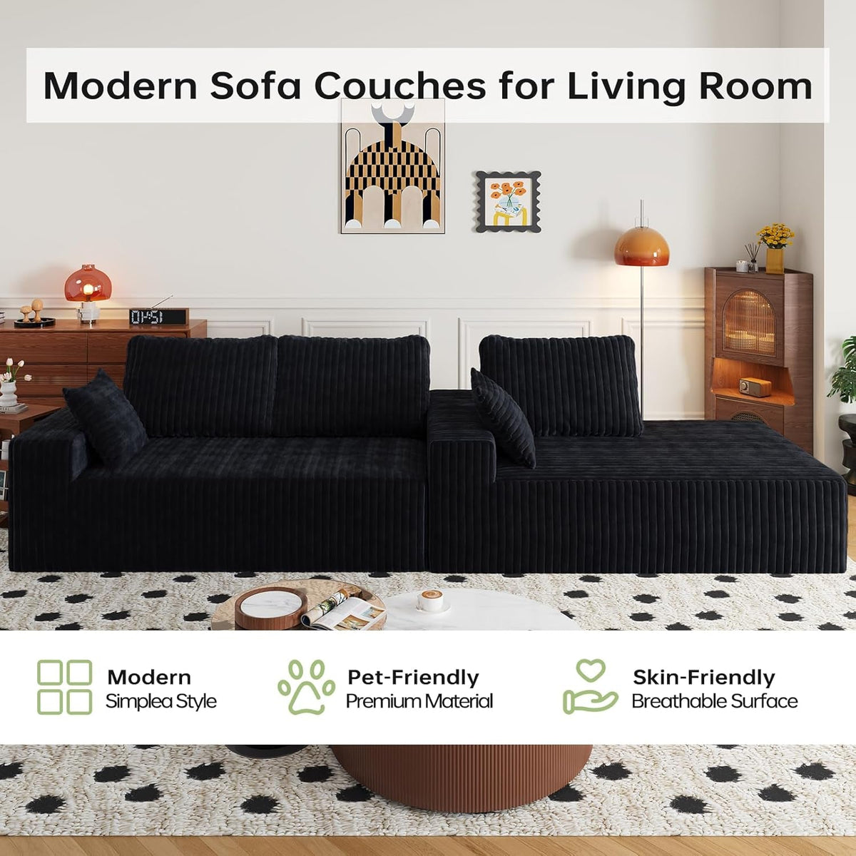 108 Inch Ultra Modular Sectional Sofa Cloud Memory Foam by ShipItFurniture