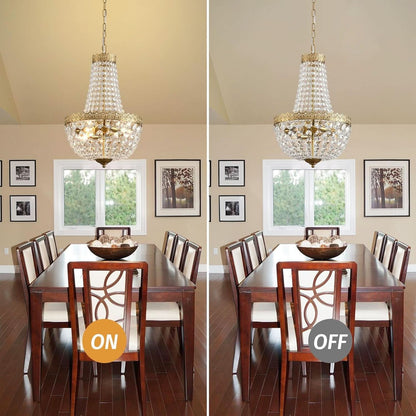 Antique Brass Crystal Chandelier Four Light Pendant by ShipItFurniture