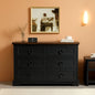 Black FortySevenPointTwoInch Wide Six Drawer Dresser by ShipItFurniture