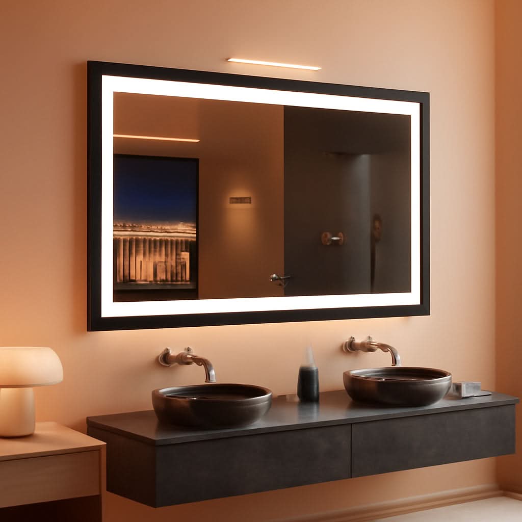 60x30 Inch RGB Dimmable LED Vanity Mirror Anti Fog Back lit by ShipItFurniture