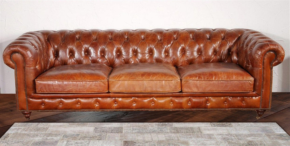 Canvello Paris Club Chester Bay Tufted Sofa, Brown by Canvellollc