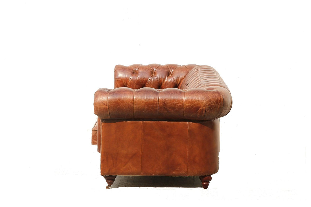 Canvello Paris Club Chester Bay Tufted Sofa, Brown by Canvellollc