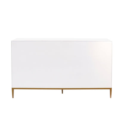 Canvello Victoria Ivory Sideboard, 4 Doors, 2 Drawer with Bronze Metal Frame by Canvellollc