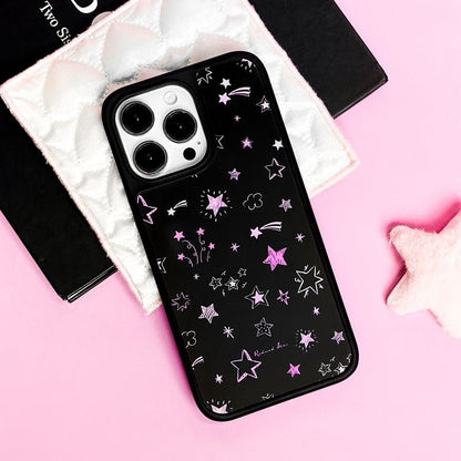 Casey Reduced Star Pink Twinkling Stars AG Matte Phone Case – Magnetic Anti-Fingerprint Protective Cover by CASEY