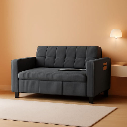 Corduroy Gray 54 Inch Multifunctional Sleeper Sofa by ShipItFurniture
