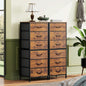 Tall Fabric Dresser With 6 Drawers And Wood Top Rustic Brown by ShipItFurniture