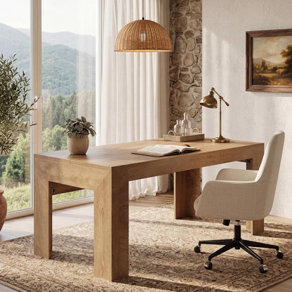 63 Inch Light Brown Interconnected Workstation Desk by ShipItFurniture