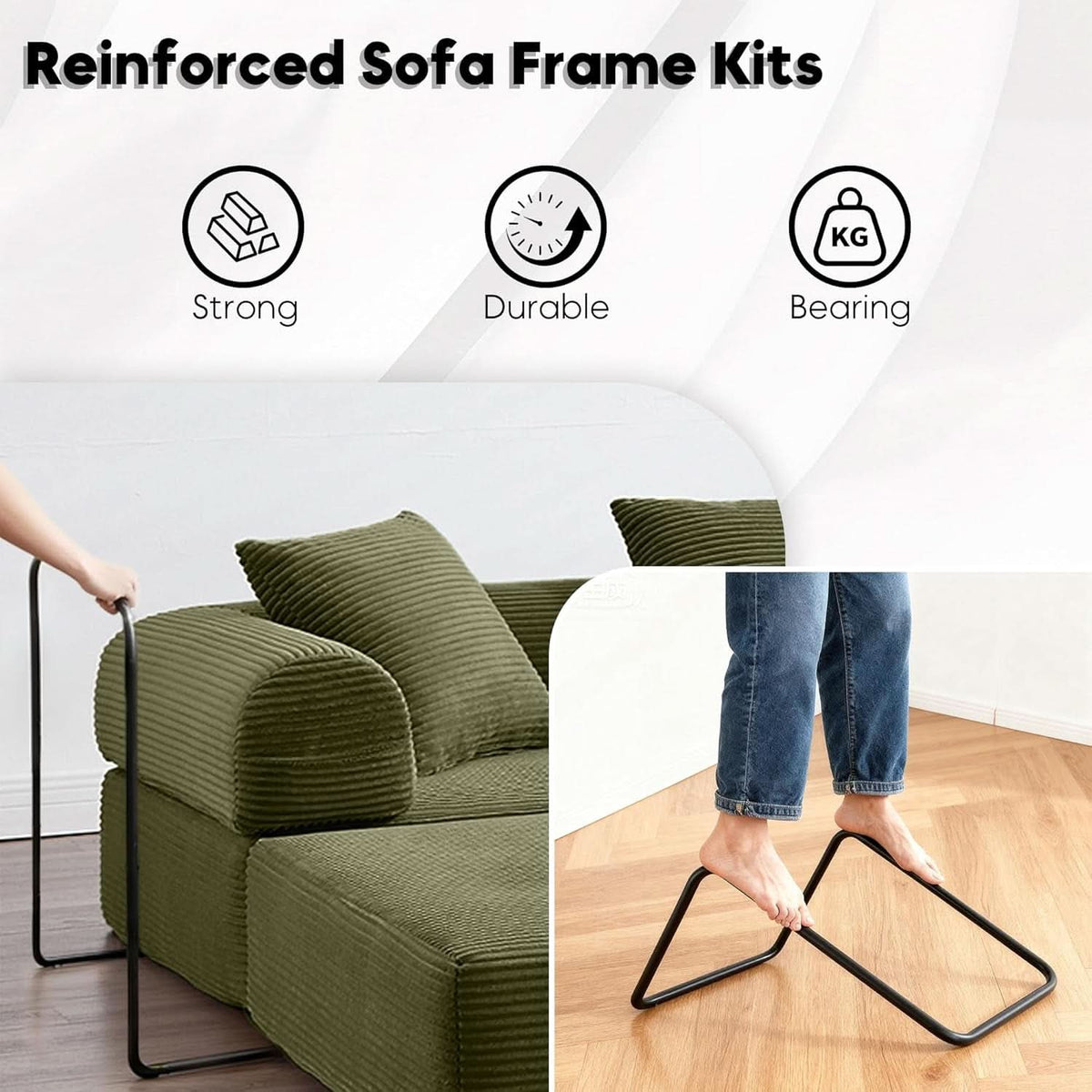 Olive Green Corduroy Premium Modular Sleeper SofaBed by ShipItFurniture