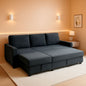 Dark Grey LShaped Convertible Sleeper Sofa Durable by ShipItFurniture