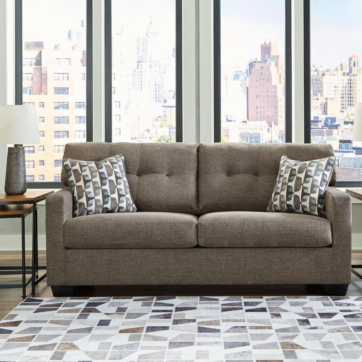 Contemporary Espresso Full Size Sofa Sleeper MemoryFoam by ShipItFurniture