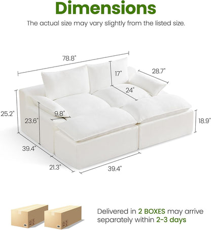 79 Inches Boneless Modular Sectional Sofa Storage Pro by ShipItFurniture