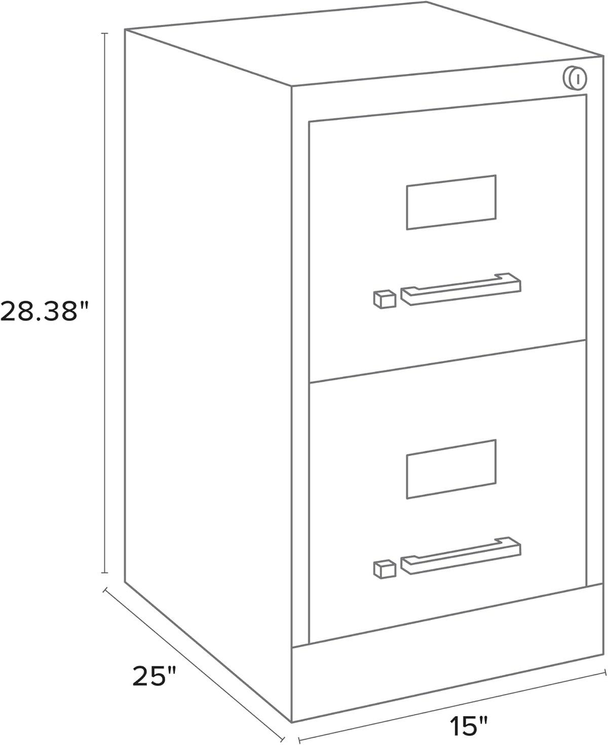 Black Commercial 25-Inch Deep Vertical Filing Cabinet by ShipItFurniture
