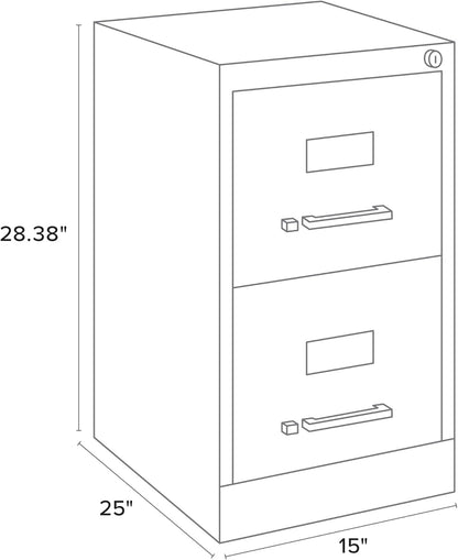 Black Commercial 25-Inch Deep Vertical Filing Cabinet by ShipItFurniture
