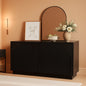 55Inch Black Fluted Mid Century Sideboard Buffet Cabinet by ShipItFurniture