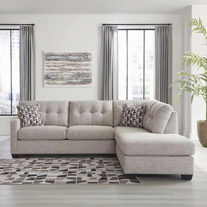 Beige Sleeper Sectional Featuring Chaise Memory Foam by ShipItFurniture